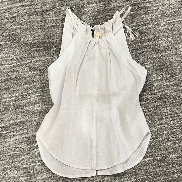 illia White Linen Leather Halter Size Size 4 - Picture 1 of 7